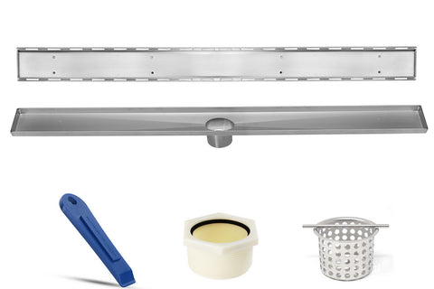 LUXE Tile Insert Stainless Steel Linear Shower Drain