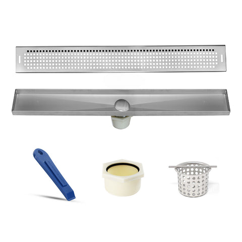 LUXE Squares Stainless Steel Linear Shower Drain